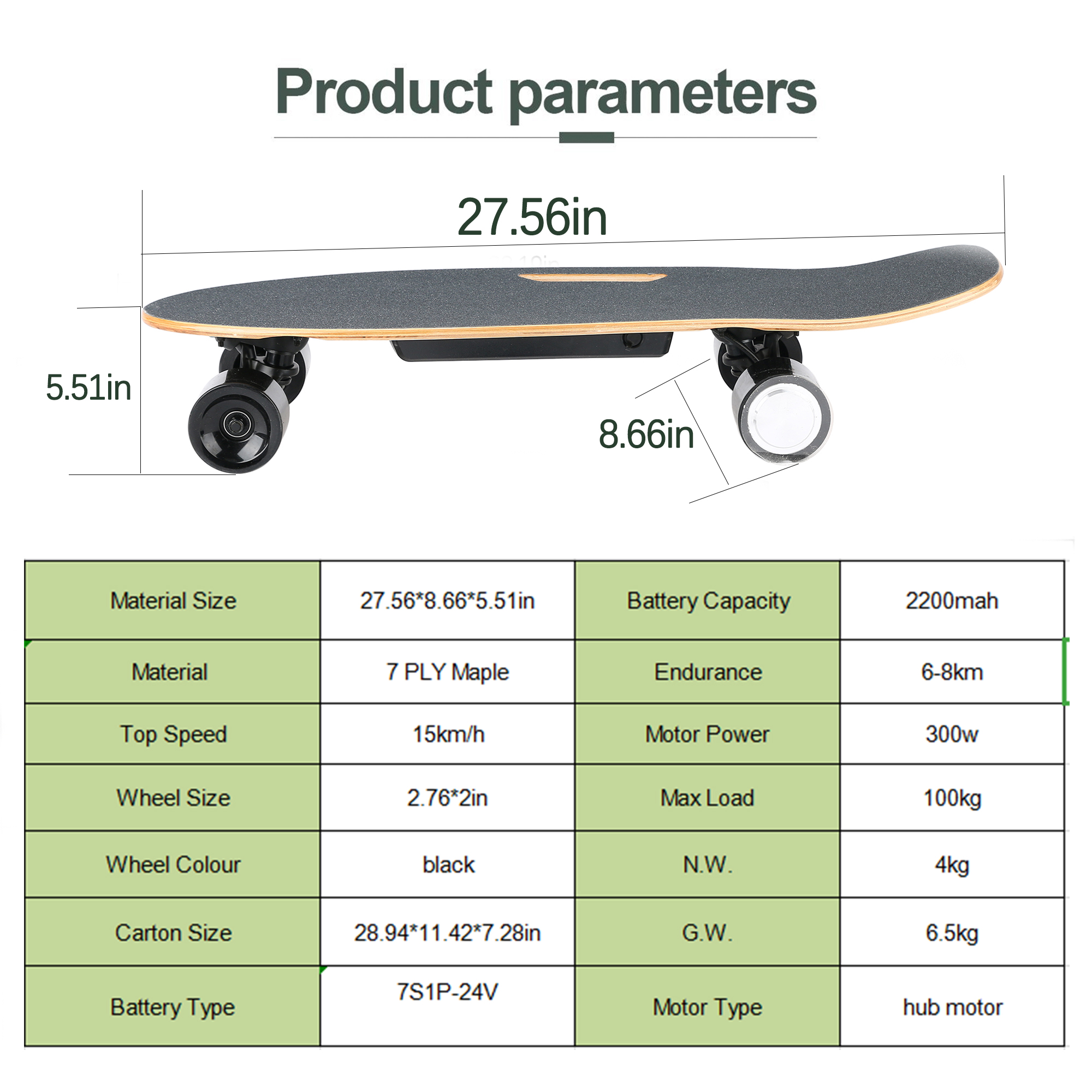 Mini Electric Skateboard Equipped with Best Motor Kit for Adults U.S